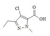 1-甲基-3-乙基-4-氯吡唑-5-甲酸； 
4-Chloro-3-ethyl-1-methyl-1H-pyrazole-5-carboxylic acid；
EMCA